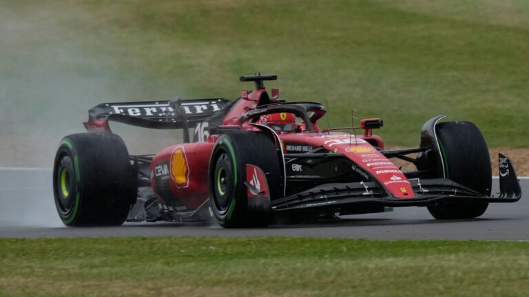 British GP, Practice Three: Charles Leclerc leads Alex Albon in rain-affected session at Silverstone