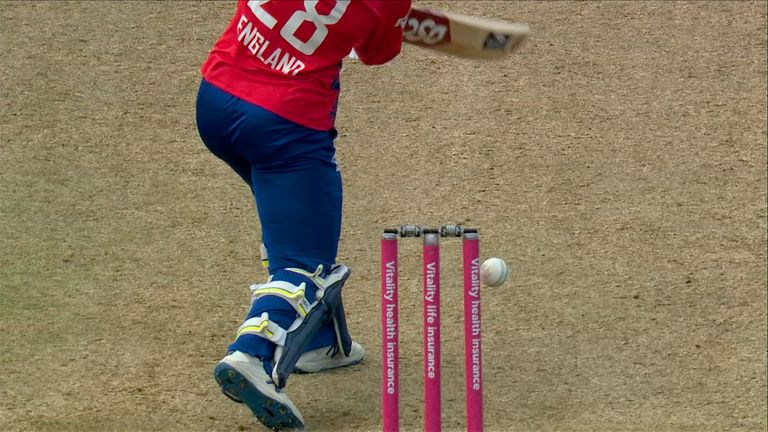 England survive early scare as ball clips stumps!