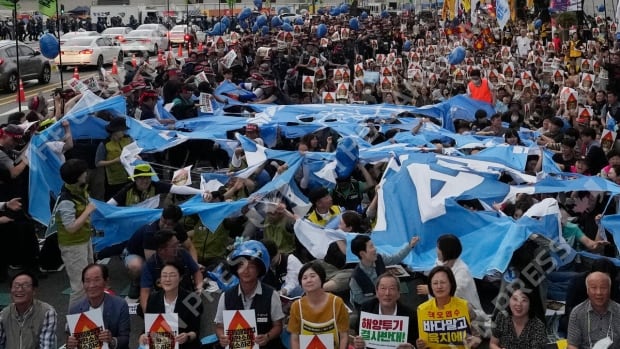 Hundreds in Seoul protest Japan’s plans to release treated wastewater from Fukushima nuclear plant