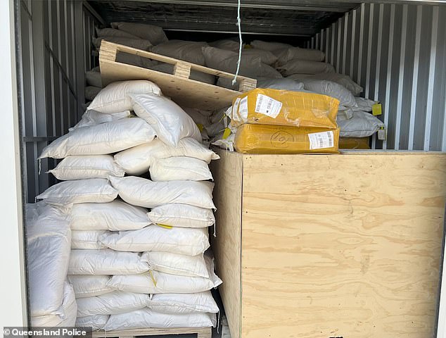 More than 27kg of pure crystal meth was discovered at the warehouse, along with $1m worth of equipment and 900kg of benzyl methyl ketone (BMK), the precursor to meth