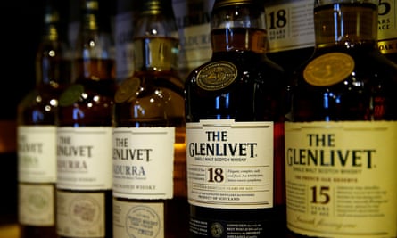 Bottles of single malt scotch whisky