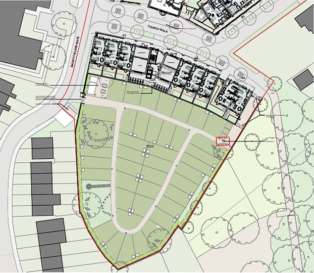 To offset the shrinking size of allotments, the Duke's estate had promised social housing and homes specifically for West Middlesex Hospital's healthcare workers. Above: Plans submitted to Hounslow Council