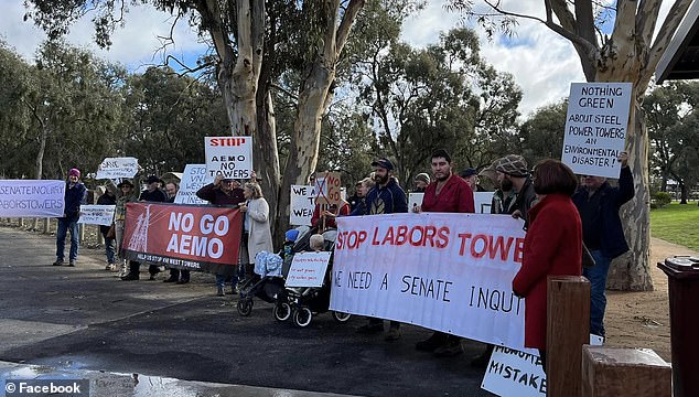 Farmers have staged several rallies against the VNI West route, with a group of 40 gatecrashing an event with Anthony Albanese in Horsham last month