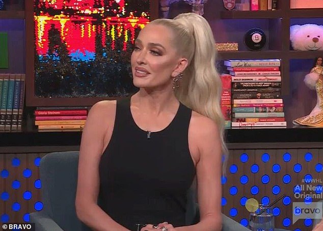 Weight loss: Erika Jayne acknowledged her obvious weight loss and credited it to her 'menopause' on Tuesday's episode of Watch What Happens Live with Andy Cohen