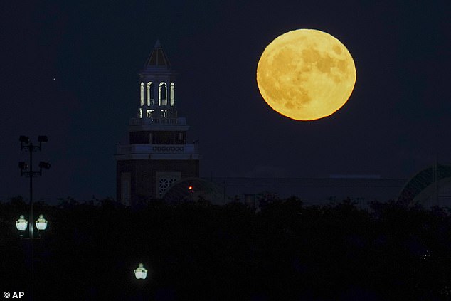 CHICAGO: The blue supermoon rises behind Navy Pier Auditorium, Wednesday, August 30, 2023, in Chicago