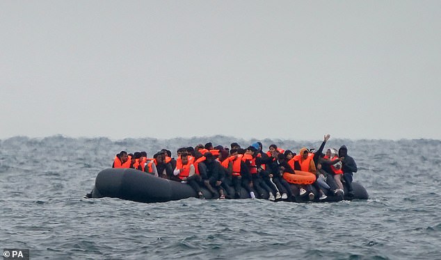 Migrants crossing the Channel on a small boat on Tuesday August 29