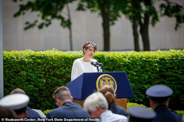 The lawsuit does not directly quote Sally Dreslin (pictured) but names her as a leading official behind the March 25th Directive