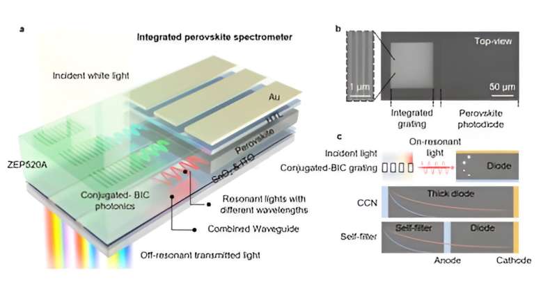 A platform for integrated spectrometers based on solution-processable semiconductors