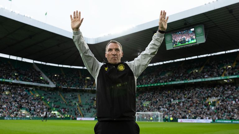 Brendan Rodgers made his first return to Celtic Park since rejoining the club