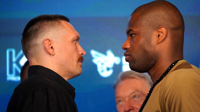 Daniel Dubois and Oleksandr Usyk faced off ahead of their heavyweight fight