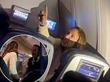 Shocking moment hysterical ‘Karen’ fights with a flight attendant over wine forcing the plane to divert – before she is BANNED from United Airlines