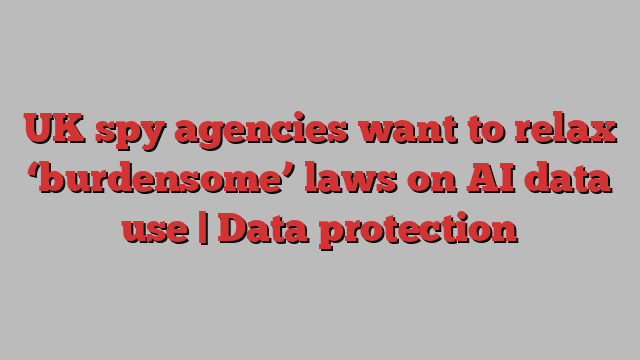 UK spy agencies want to relax ‘burdensome’ laws on AI data use | Data protection