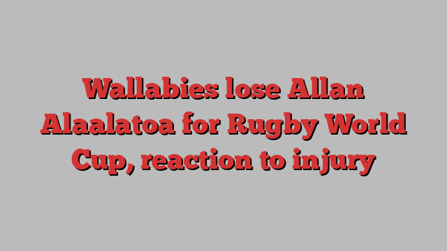 Wallabies lose Allan Alaalatoa for Rugby World Cup, reaction to injury