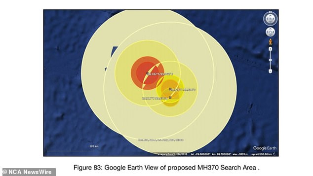 Proposed search area on Google Maps. Picture: Supplied