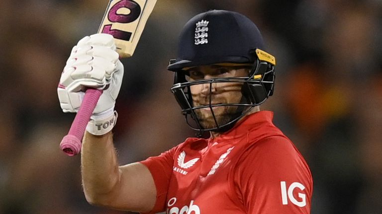 Dawid Malan celebrates his half-century in England&#39;s win over New Zealand in the first T20 international at Durham (Getty Images)