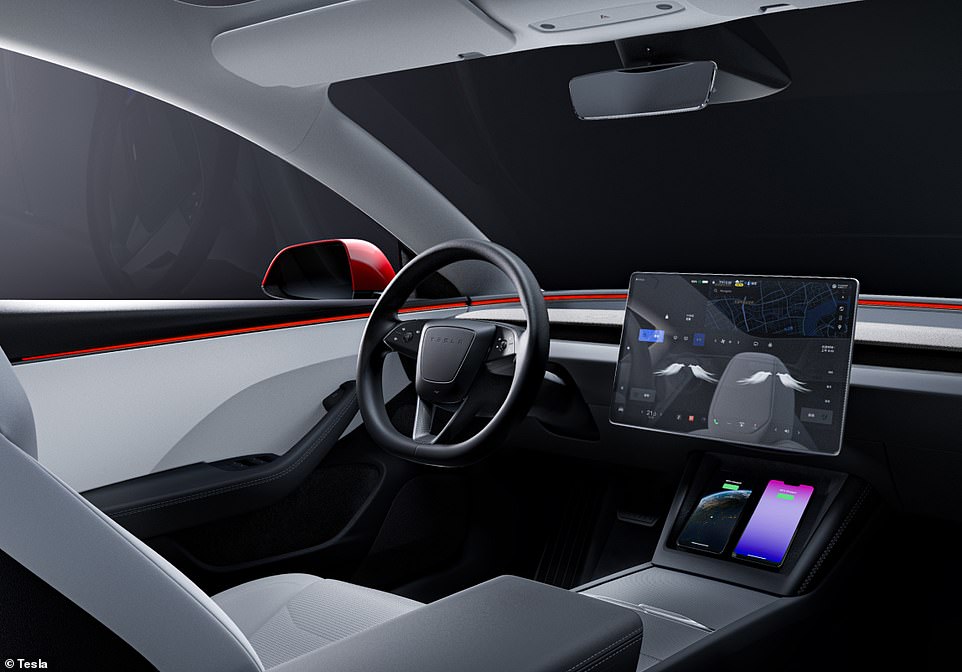 Tesla has done away with stalks behind the wheel for driver controls. Instead, the indicator switches are on the steering wheel