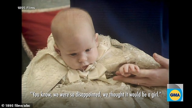 Prince Harry wearing his ornate gown at his christening in December 1984