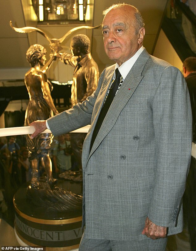 Mr Al-Fayed later unveiled a statue of Diana and his son Dodi in Harrods commemorating their lives - inscribed on its base with the slogan 'innocent victims'