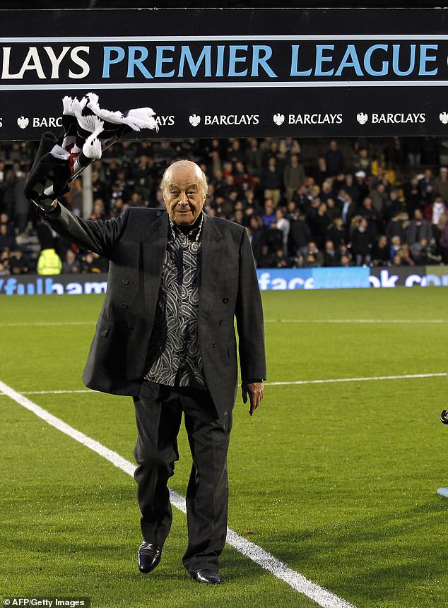 Mr Al-Fayed bought Fulham FC in 1997, with his cash injection helping to send the club into the Premier League and European competitions in just a few years. He is pictured here in 2011