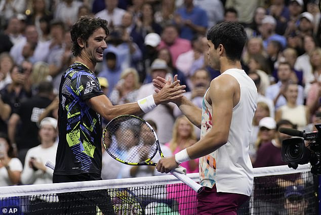 The second-round US Open match between top-ranked Carlos Alcaraz (left) and Lloyd Harris (right) was cut off for Spectrum viewers when Disney pulled its channels