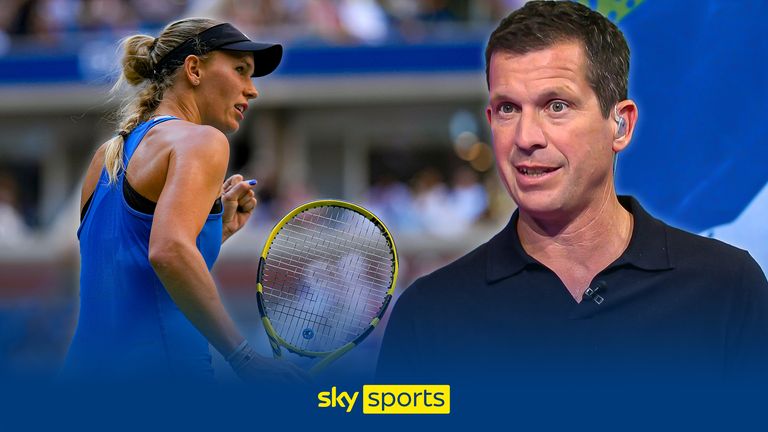 Tim Henman discusses Caroline Wozniacki after her match against Jennifer Brady