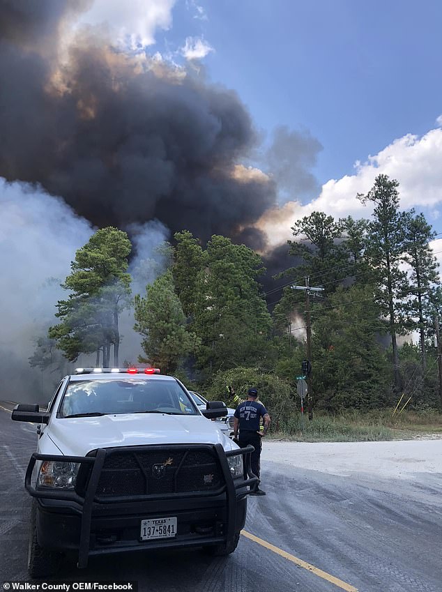 Images and video shared on social media show thick dark plumes of smoke leeching up into the air as the fire burns