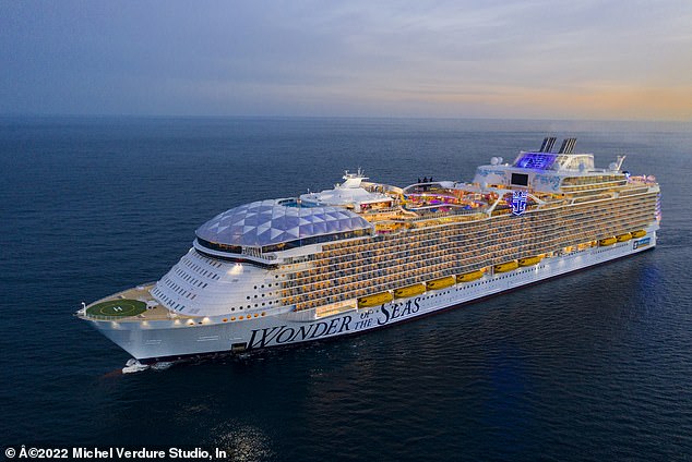 The huge 230,000-ton cruise ship, which can carry 7,000 passengers and 2,3000 crew, was two days into its seven-day itinerary after it left Port Canaveral, Florida, on Sunday