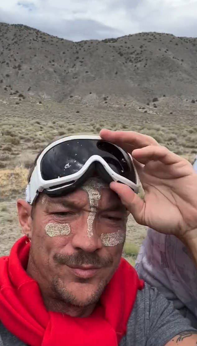 Many other members of the group had ski goggles to protect their eyes from the desert dust