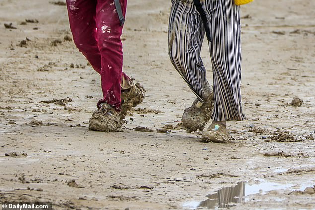 These shoes will likely never be worn again following their muddy ordeal