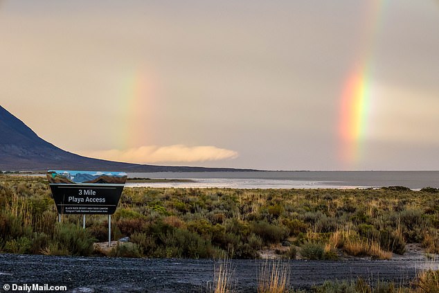 A double rainbow was seen shortly after Friday evening's downpours