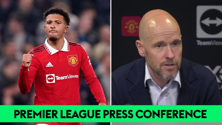 Erik ten Hag says Jadon Sancho is making good progress at Manchester United and applauded the winger&#39;s performance against Chelsea.  