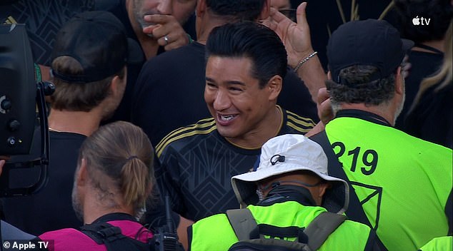 Mario Lopez was also at the stadium on Sunday night