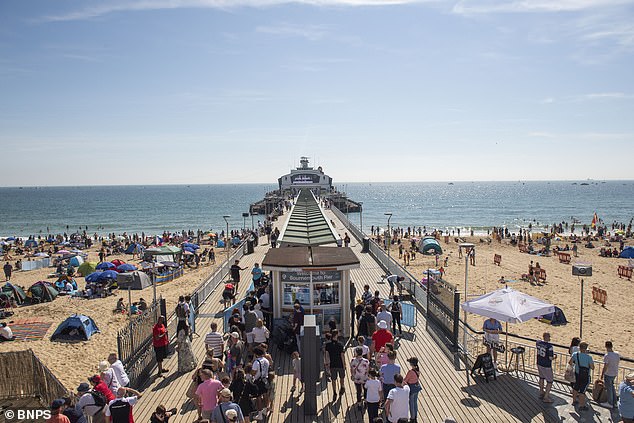 There were queues to get on to the pier on Bournemouth beach