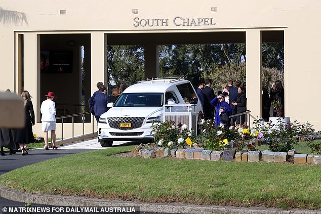 Hundreds of mourners packed the South Chapel at Sydney's Eastern Suburbs Memorial Park in Matraville