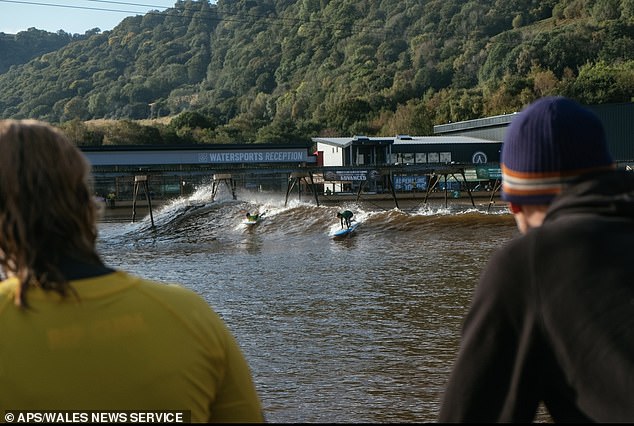 The Welsh attraction is 985ft long and 360ft wide (around the size of six football pitches) and had three wave heights when it opened eight years ago to much fanfare