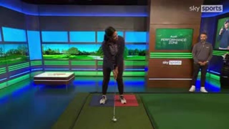 Henni Koyack and Zane Scotland use the Audi Performance Zone to explain how Ludvig Aberg uses the ground in his swing.