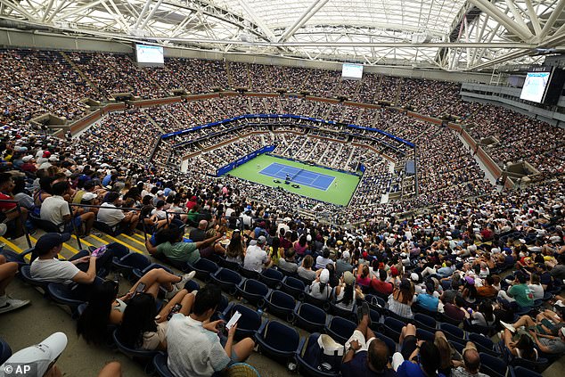 Fans watch Carlos Alcaraz's match against Matteo Arnaldi on Monday afternoon