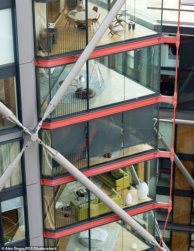 The residents first applied for an injunction requiring the gallery to cordon off parts of the top floor platform in 2017. Above: The flats are seen in 2016