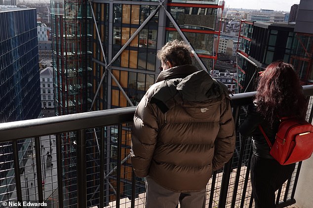 The viewing gallery at the Tate Modern - from which visitors can peer into the Neo Bankside apartment block - is seen in February 2020