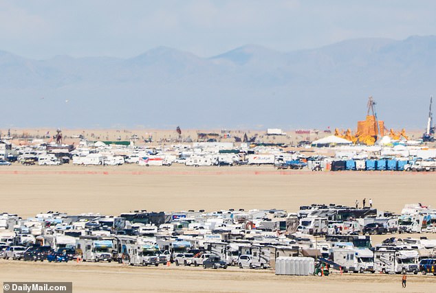 Burning Man organizers announced on Monday it was safe to leave, but said no one could drive out of the event at speeds higher than 10mph