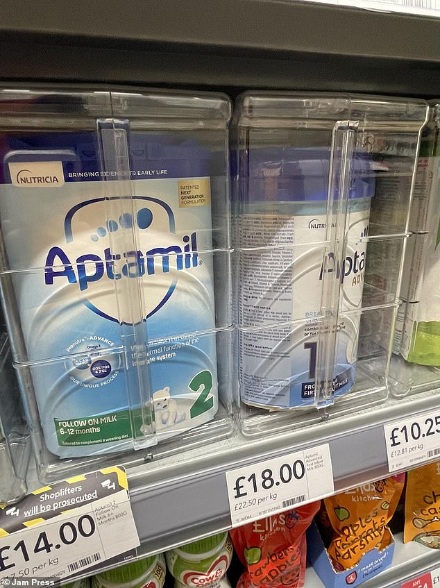 Many supermarkets have introduced security tags or casings on baby formula products in a bid to prevent thefts