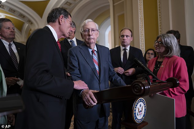 McConnell also froze mid-press conference while speaking just off the Senate floor in July, requiring assistance from fellow lawmakers to walk him back to his office