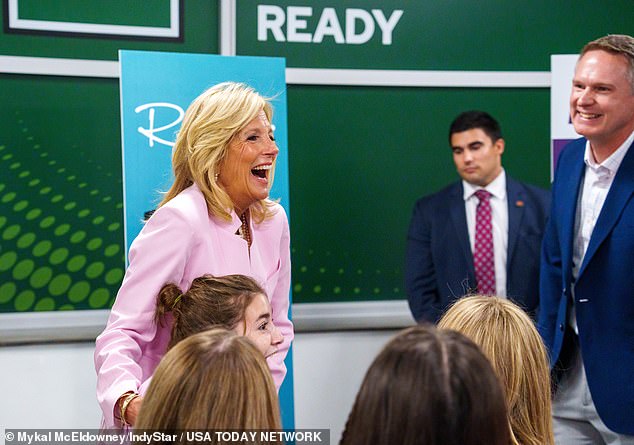 Jill Biden visiting a school in Wisconsin last week