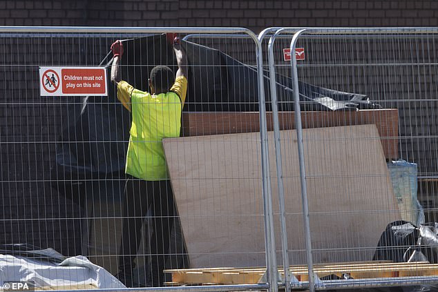 Work takes places to fix issues related to reinforced autoclaved aerated concrete (RAAC) at Hornsey School for Girls in London