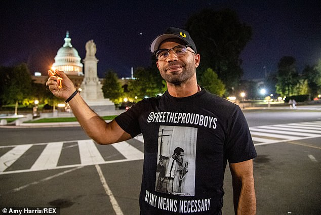 Tarrio's lawyer said he took the above picture by the Capitol  because he felt bad for the Proud Boys who were being detained after the riot