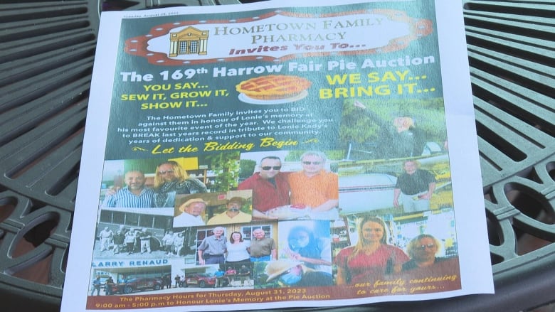 An ad was placed in the Harrow News encouraging the community to bid on a pic in Kady's honour.