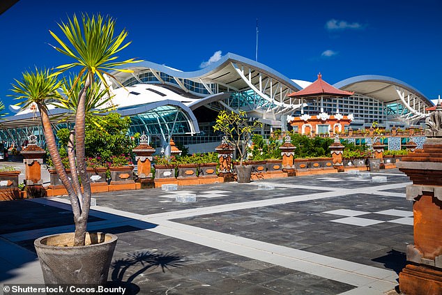 Bali-regulars said the zip-ties are typically used to flag bags that are a potential security risk at Ngurah Rai International Airport (above)