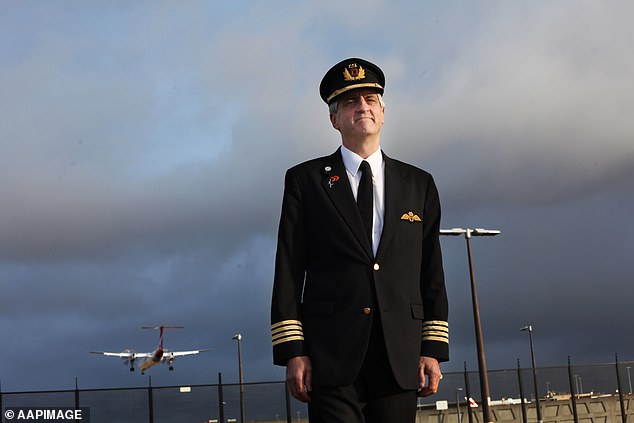 Former Qantas captain Richard de Crespigny (pictured)  was travelling on a flight when news of Joyce's demise emerged on Tuesday, sparking wild celebrations