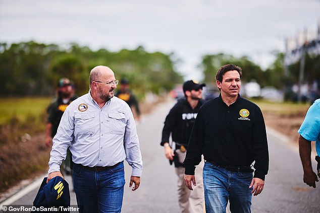 In his remarks, Pence attacked Florida Gov. Ron DeSantis (above right) for his war on Disney