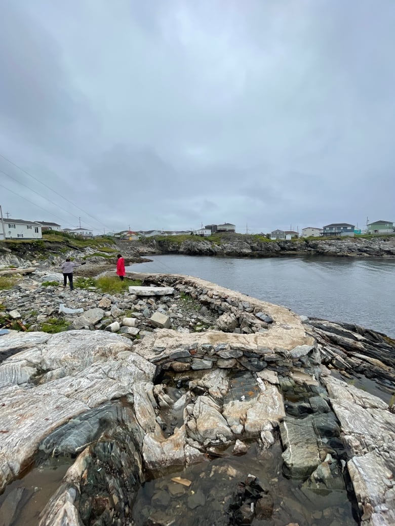 The shoreline beside Peggy Savery's former home.